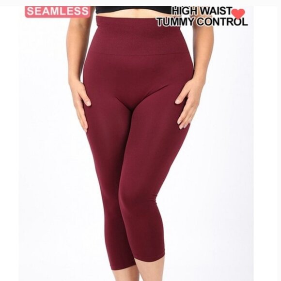 PLUS SIZE high waist tummy control capri leggings 3X - Picture 1 of 3